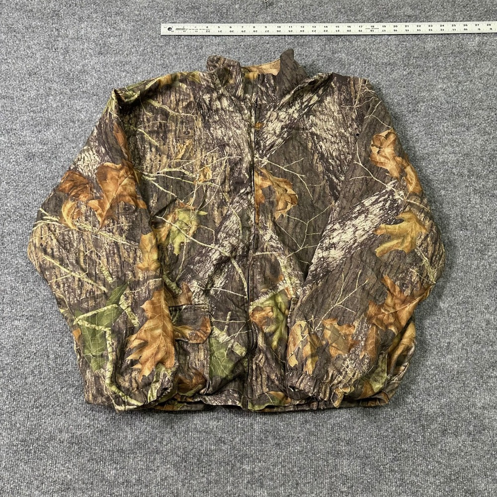 Wells Creek Outfitters Jacket Mens Size XL Mossy Oak Camo Full Zip Outdoor Flaw